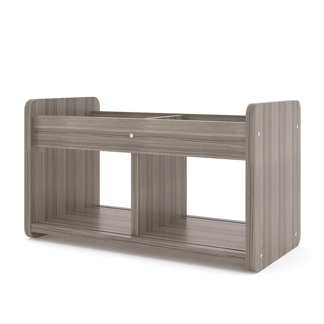 Book/Toy Storage 24" Wide - Book and Toy Organizer - Elm Angled View - Tot Mate Book/Toy Storage 24" Wide - Book and Toy Organizer - Elm Angled View - Tot Mate