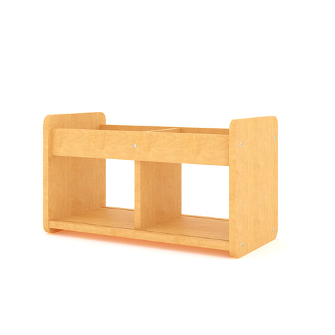 Book/Toy Storage 24" Wide - Book and Toy Organizer - Maple Angled View - Tot Mate Book/Toy Storage 24" Wide - Book and Toy Organizer - Maple Angled View - Tot Mate