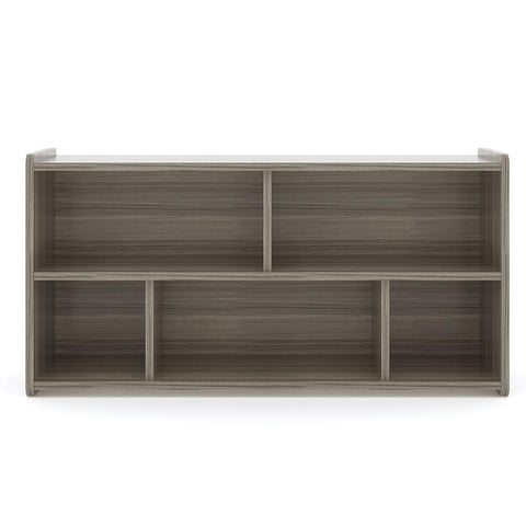 Daycare Cube Storage Shelf - 46" Wide - 5 Cube Organizer - Elm - Front - Tot Mate  Daycare Cube Storage Shelf - 46" Wide - 5 Cube Organizer - Elm - Front - Tot Mate