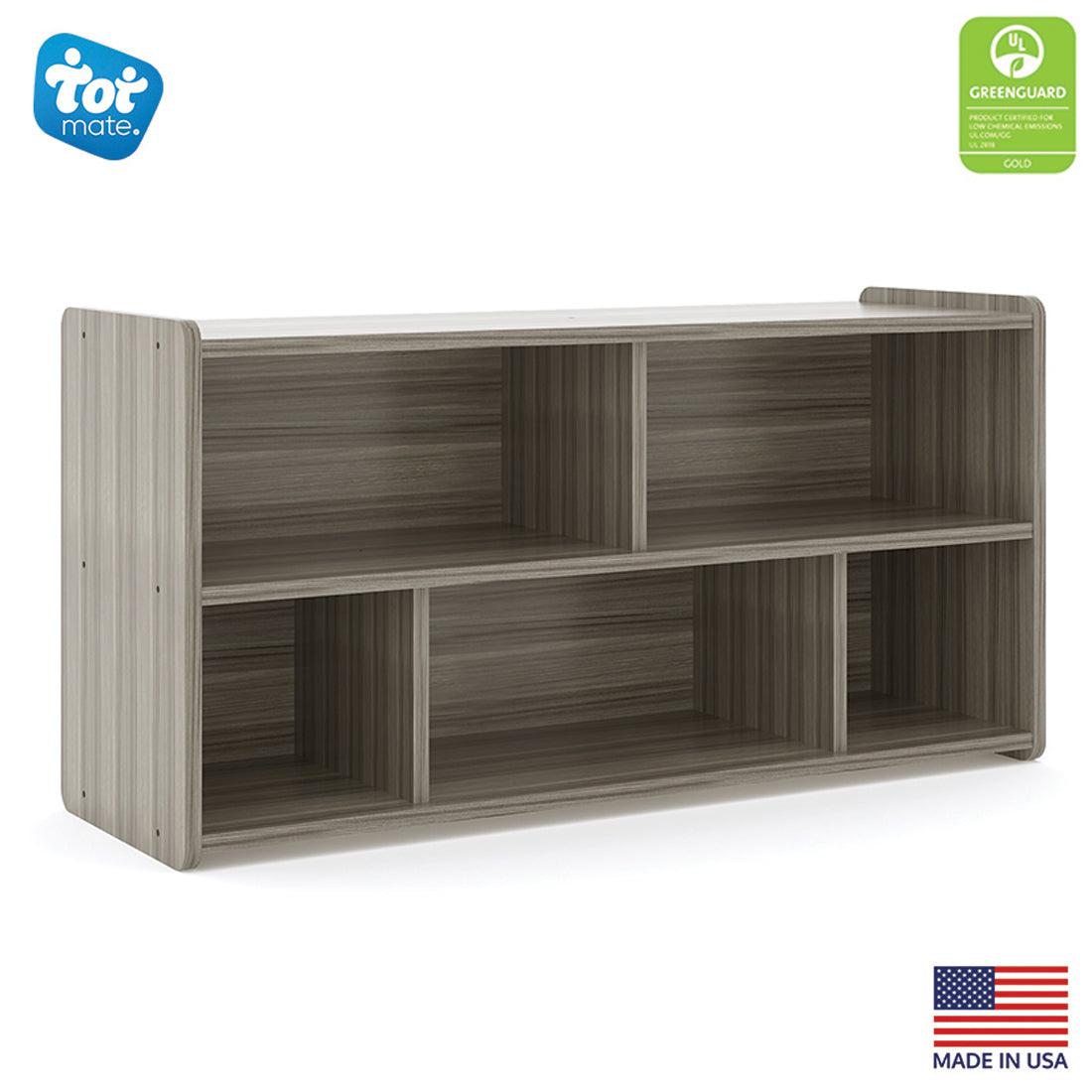 Daycare Cube Storage Shelf - 46" Wide - 5 Cube Organizer - Elm - Tot Mate  Daycare Cube Storage Shelf - 46" Wide - 5 Cube Organizer - Elm - Tot Mate