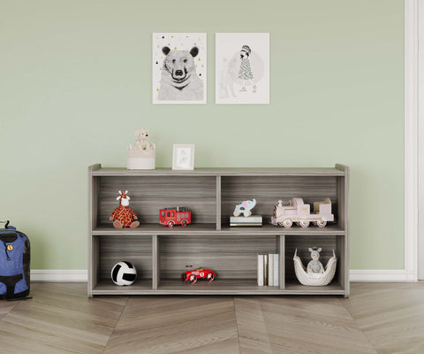 Daycare Cube Storage Shelf - 46" Wide - 5 Cube Organizer - Elm - Tot Mate  Daycare Cube Storage Shelf - 46" Wide - 5 Cube Organizer - Elm - Tot Mate