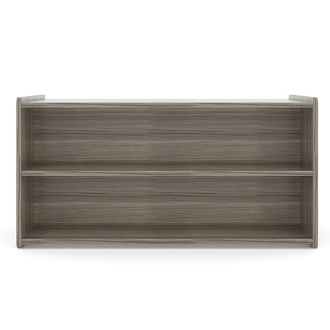 Toddler Shelf Storage - Double Sided Bookshelf 46" Wide - Shadow Elm - Tot Mate Daycare Furniture Toddler Shelf Storage - Double Sided Bookshelf 46" Wide - Shadow Elm - Tot Mate Daycare Furniture