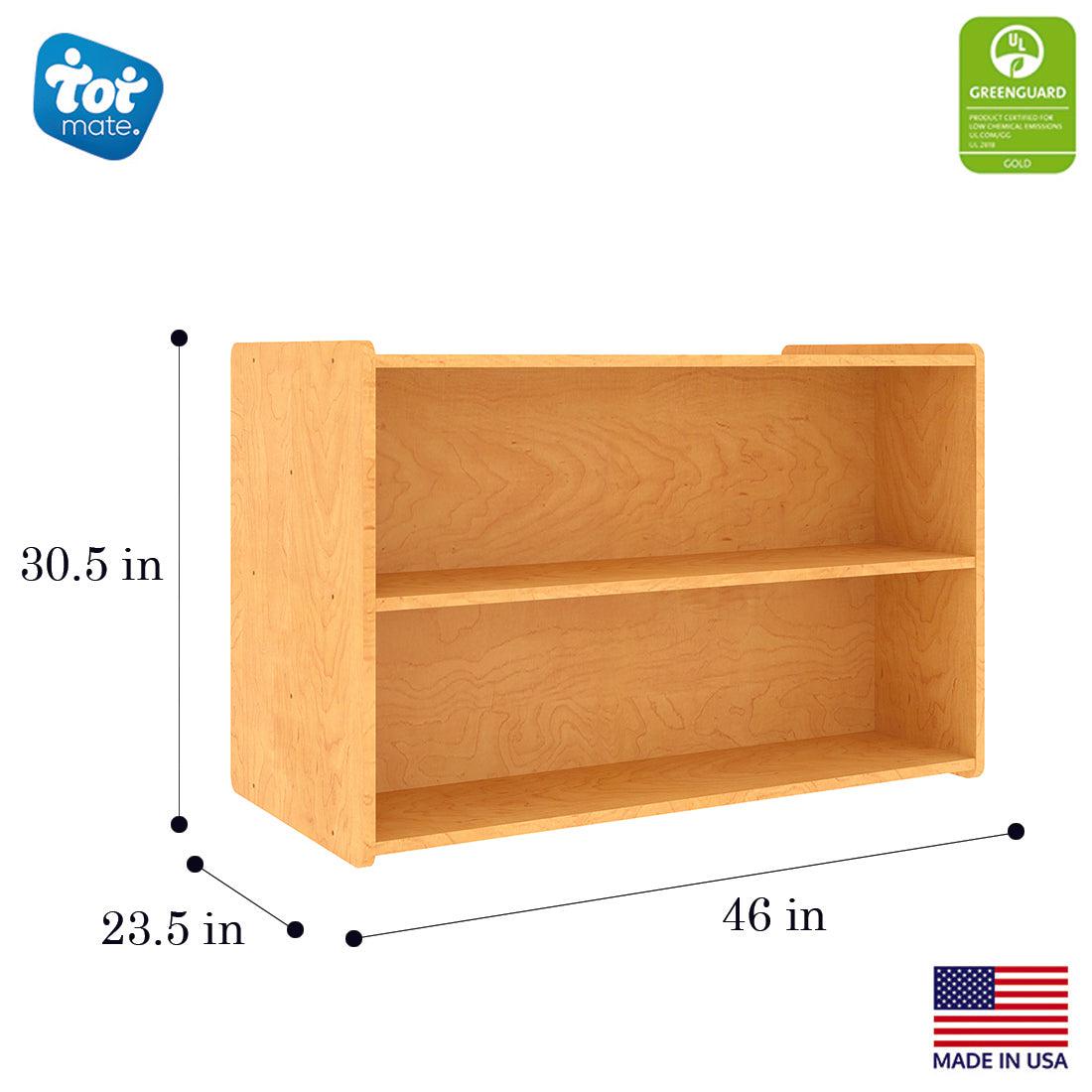 Preschool Shelf Storage- Double Sided 46" Wide - Tot Mate Preschool Shelf Storage- Double Sided 46" Wide - Tot Mate