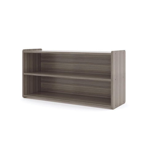 Toddler Storage Shelf - Large Toy Shelf - Elm Angled View - Tot Mate Toddler Storage Shelf - Large Toy Shelf - Elm Angled View - Tot Mate