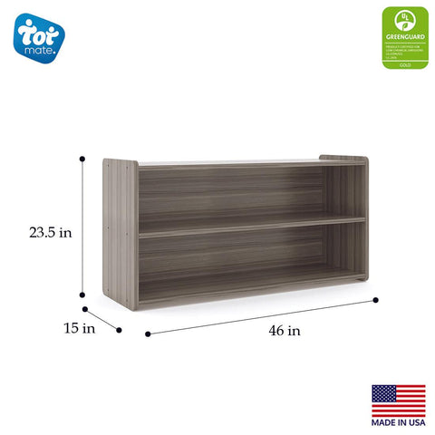 Toddler Storage Shelf - Large Toy Shelf - Elm Dimensions - Tot Mate Toddler Storage Shelf - Large Toy Shelf - Elm Dimensions - Tot Mate
