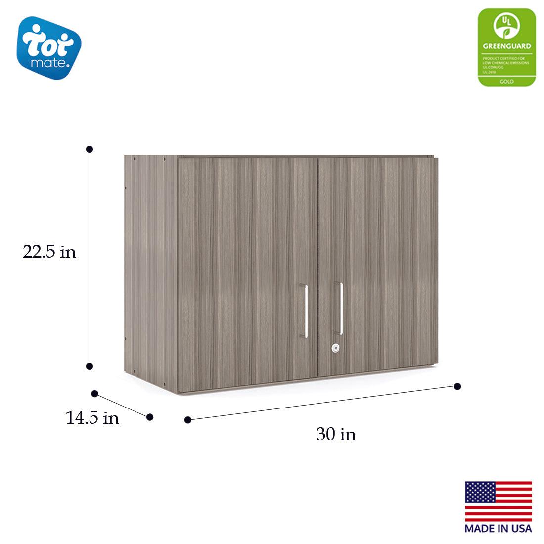 2-Shelf Small Wall Cabinet - Dimensions - Tot Mate Teacher Storage 2-Shelf Small Wall Cabinet - Dimensions - Tot Mate Teacher Storage