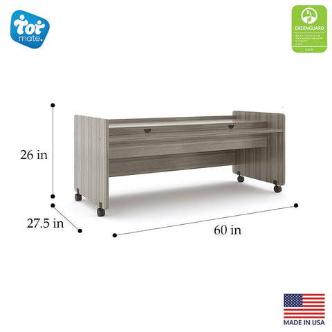 Double Mobile Desk 60" Wide - Tot Mate Double Mobile Desk 60" Wide - Tot Mate