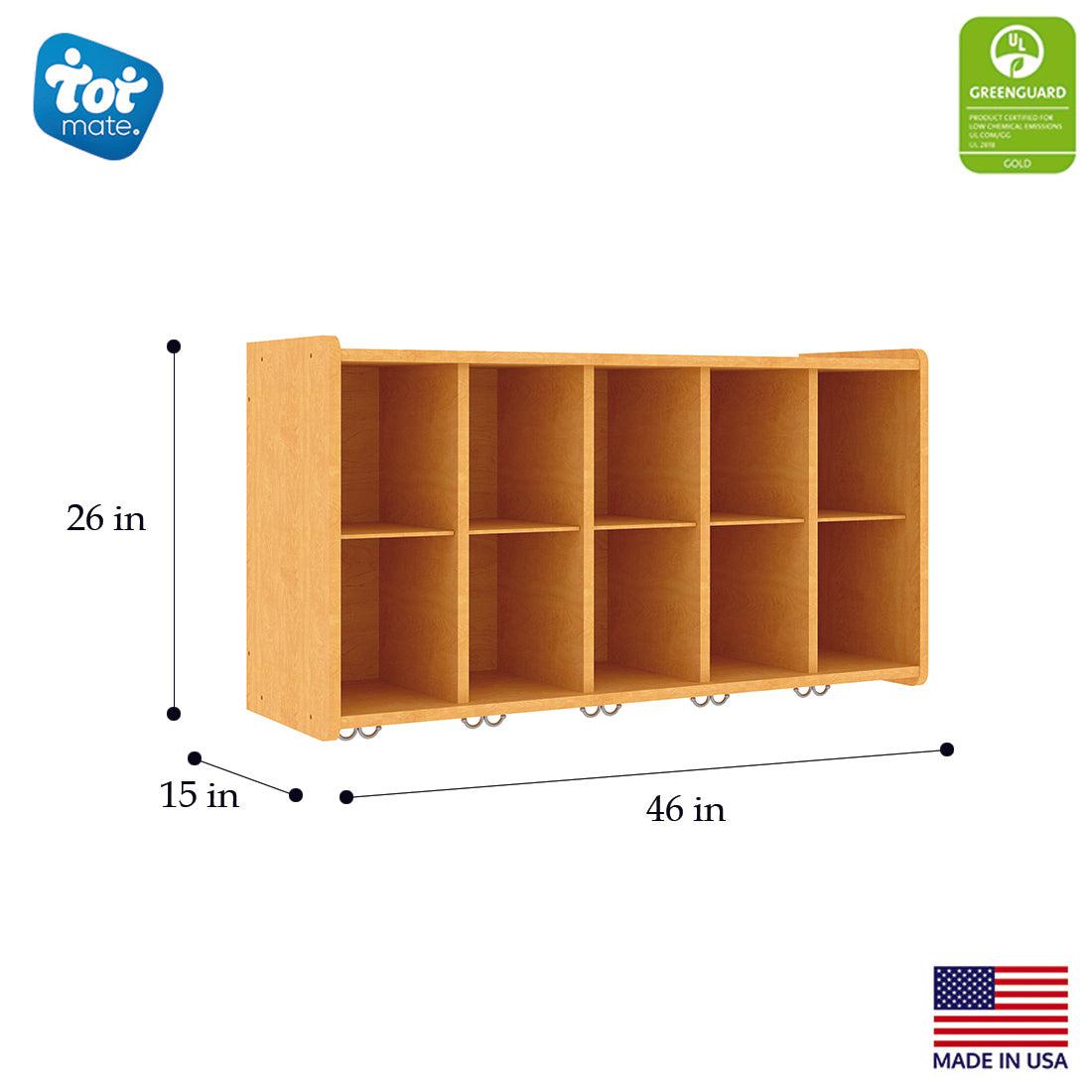 Wall Cubbie Storage 46" Wide - Measurements - Tot Mate Daycare and Preschool Cubbies Wall Cubbie Storage 46" Wide - Measurements - Tot Mate Daycare and Preschool Cubbies