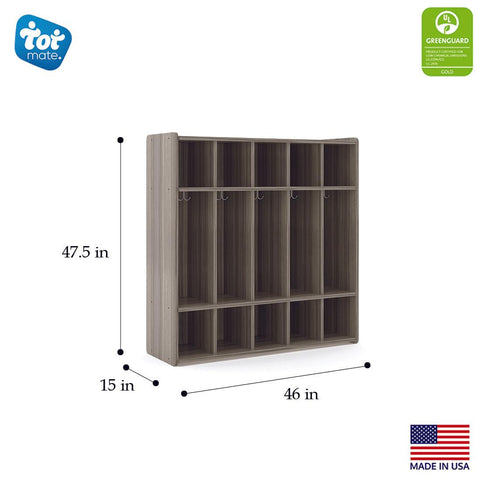 Preschool Cubbies - Dimensions - Shadow Elm - Tot Mate Preschool Cubbies - Dimensions - Shadow Elm - Tot Mate