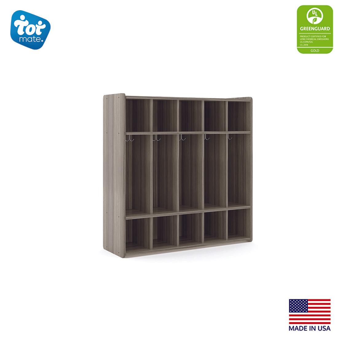 Preschool Floor Locker with Cubbies 46" Wide - Made in USA - Tot Mate Preschool Floor Locker with Cubbies 46" Wide - Made in USA - Tot Mate