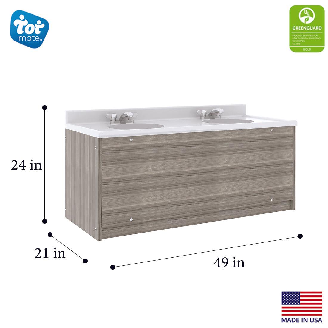 Double Floor Vanity 49" Wide - Tot Mate Double Floor Vanity 49" Wide - Tot Mate