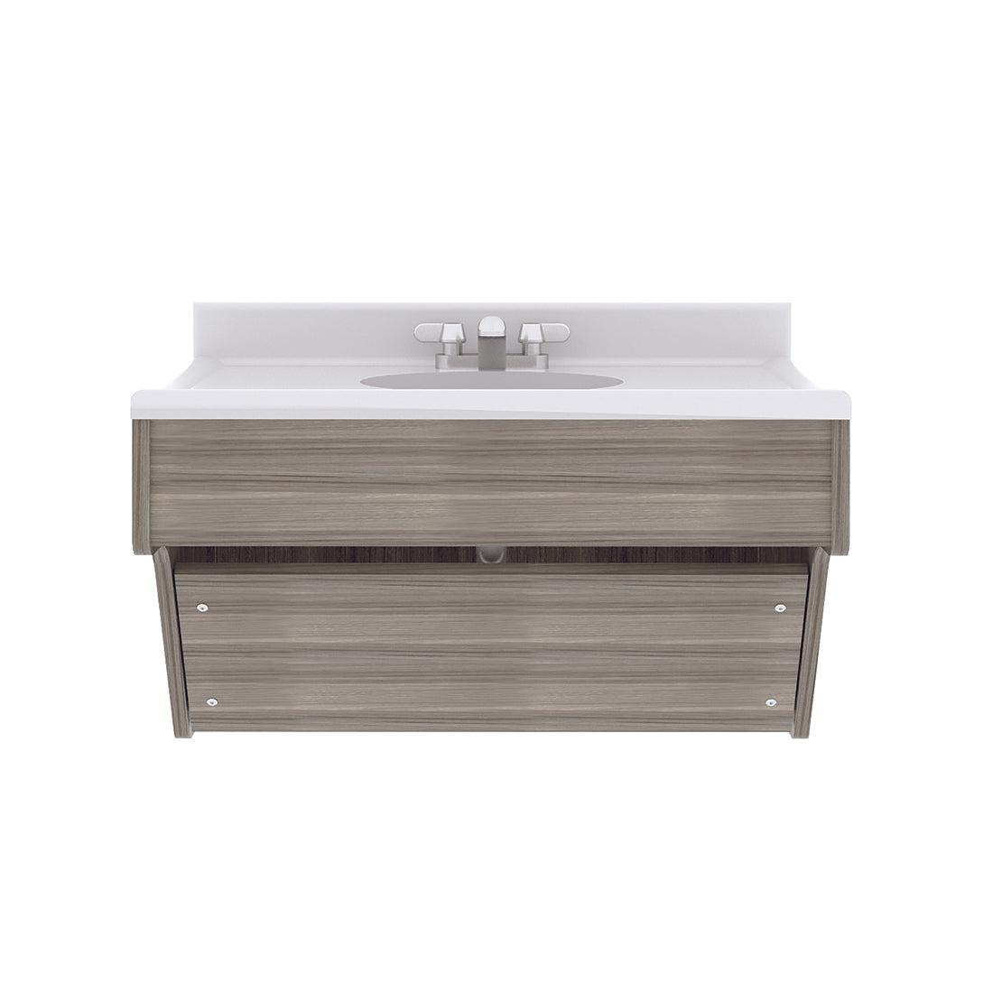 Kids' Wall Vanity Sink - 31" Wide - Shadow Elm - Front - Daycare & Classroom Sinks - Tot Mate Kids' Wall Vanity Sink - 31" Wide - Shadow Elm - Front - Daycare & Classroom Sinks - Tot Mate