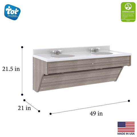 Double Wall Vanity 49" Wide - Tot Mate Double Wall Vanity 49" Wide - Tot Mate