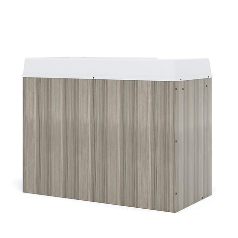 Walkup Toddler Changing Table with Stairs - Grey - Back Angled View - Tot Mate Daycare Furniture Walkup Toddler Changing Table with Stairs - Grey - Back Angled View - Tot Mate Daycare Furniture