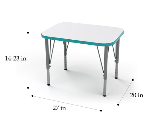 Versa Rectangle Desk - Small Worksurface- 27"W x 20"D - Tot Mate Versa Rectangle Desk - Small Worksurface- 27"W x 20"D - Tot Mate