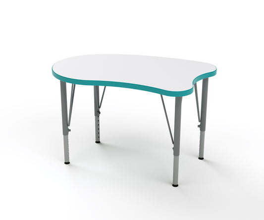 Versa Small Curved Desk with Whiteboard Surface - Ocean Blue - Tot Mate Preschool Desks