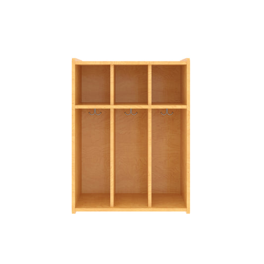 3-Section Wall Locker with Cubbies 28" Wide - Tot Mate