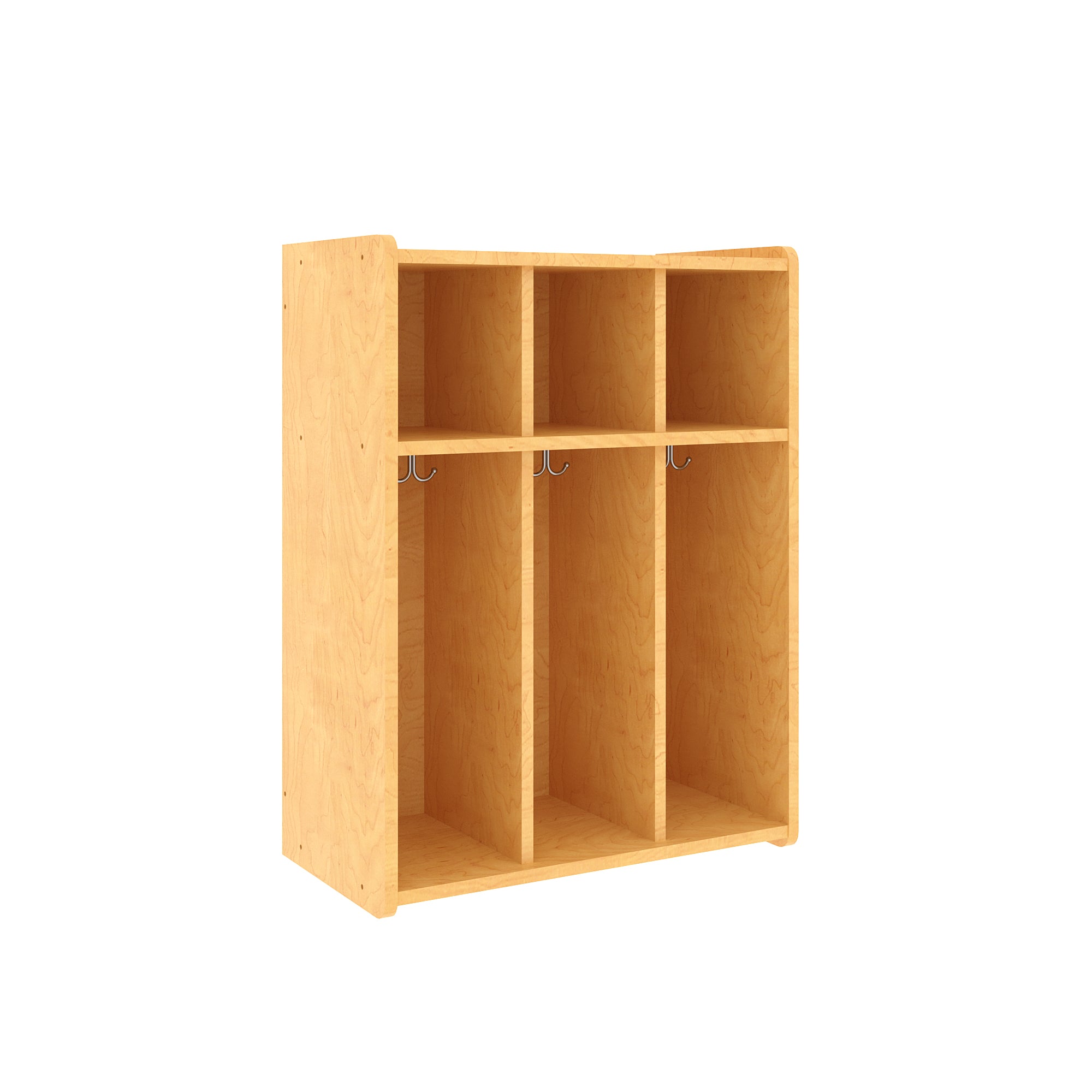 3-Section Wall Locker with Cubbies 28" Wide - Tot Mate 3-Section Wall Locker with Cubbies 28" Wide - Tot Mate