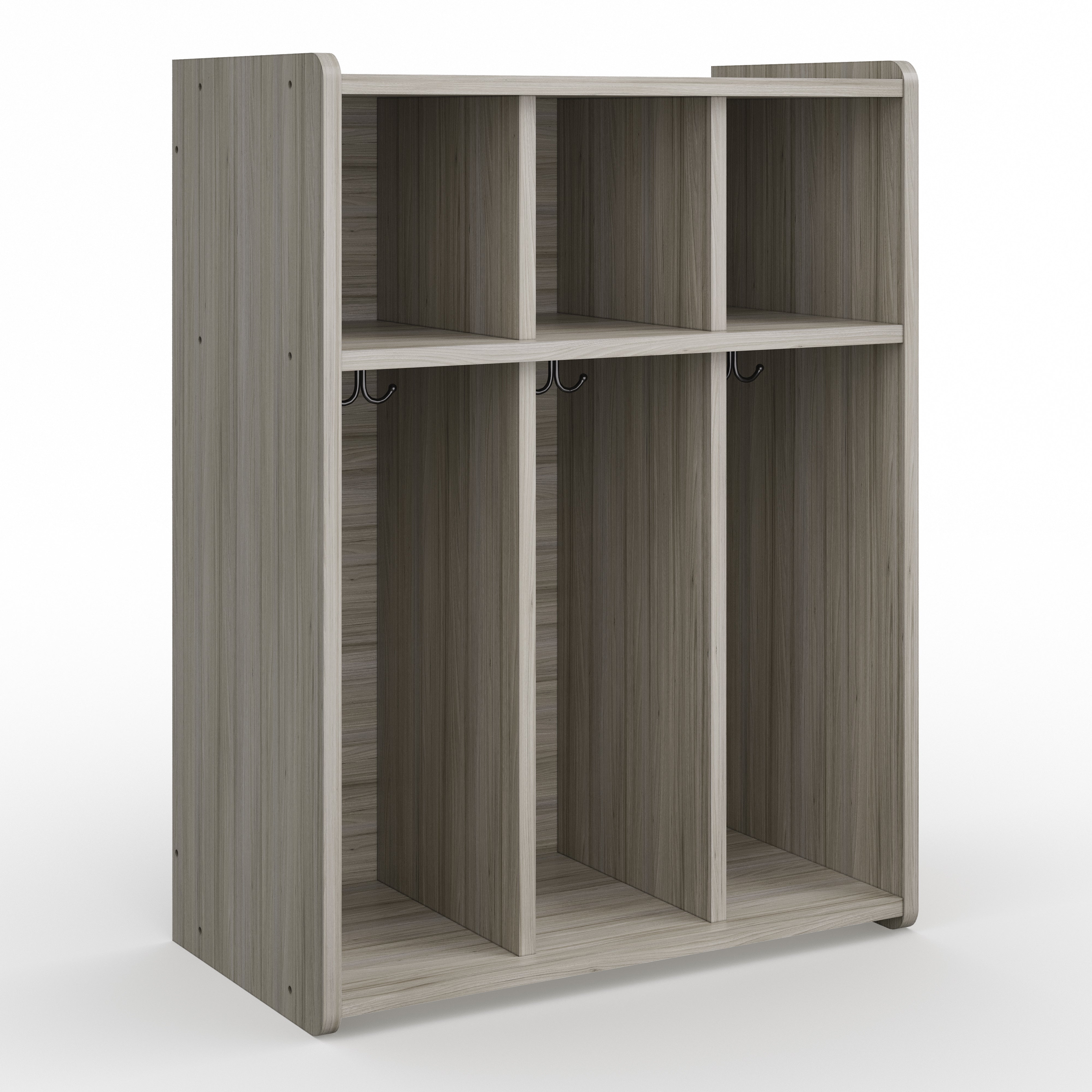 3-Section Wall Locker with Cubbies - Tot Mate 3-Section Wall Locker with Cubbies - Tot Mate