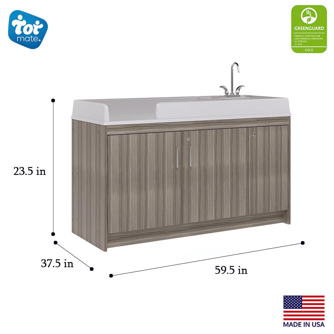 Infant Changing Table with Sink 59-1/2" Wide - Tot Mate Infant Changing Table with Sink 59-1/2" Wide - Tot Mate