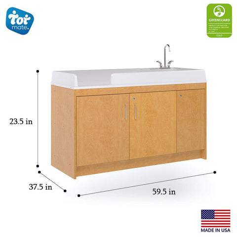 Infant Changing Table with Sink 59-1/2" Wide - Tot Mate Infant Changing Table with Sink 59-1/2" Wide - Tot Mate