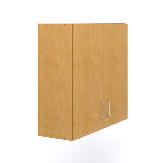 Large Wall Mounted Classroom Storage Cabinet - Maple - Tot Mate