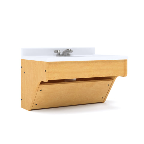 Kids' Wall Vanity Sink - 31" Wide - Maple - Side - Daycare & Classroom Sinks - Tot Mate Kids' Wall Vanity Sink - 31" Wide - Maple - Side - Daycare & Classroom Sinks - Tot Mate