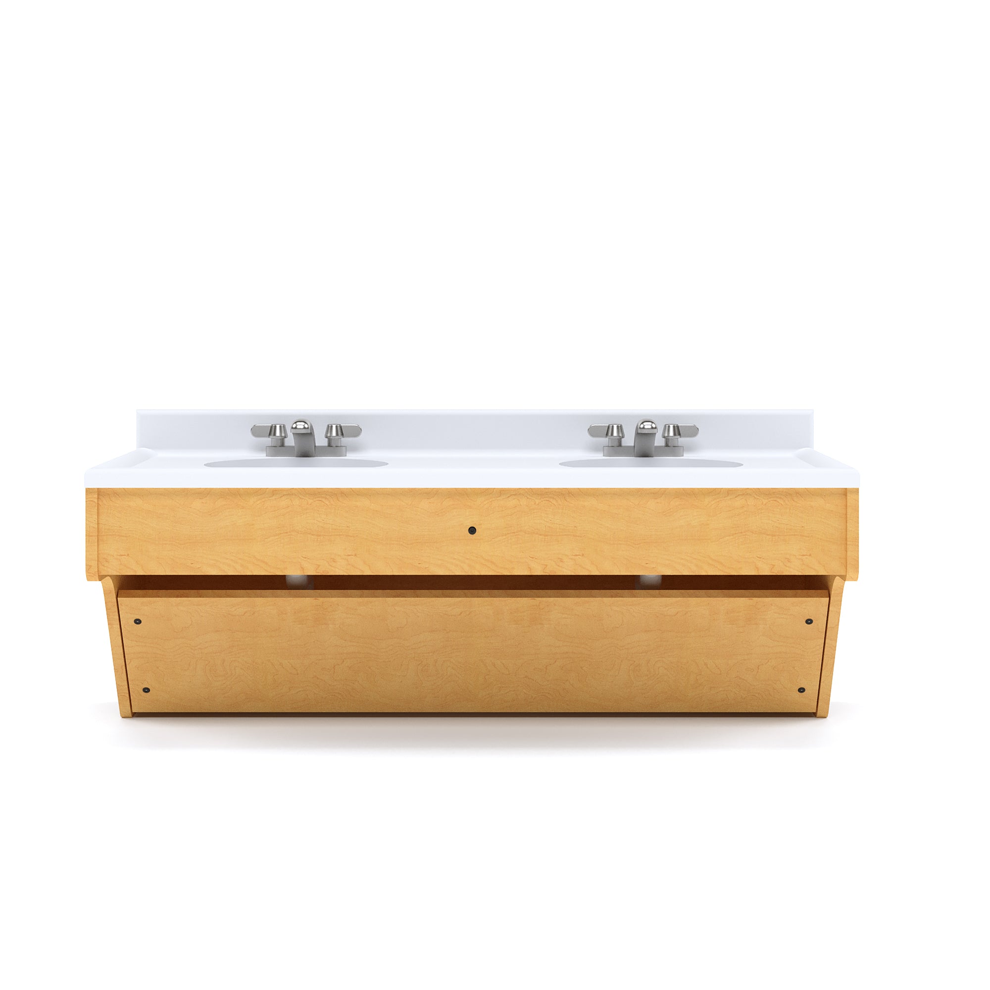 kids wall mounted double sink vanity -	Floating Double Vanity - maple - 49" Wide - Tot Mate kids wall mounted double sink vanity -	Floating Double Vanity - maple - 49" Wide - Tot Mate
