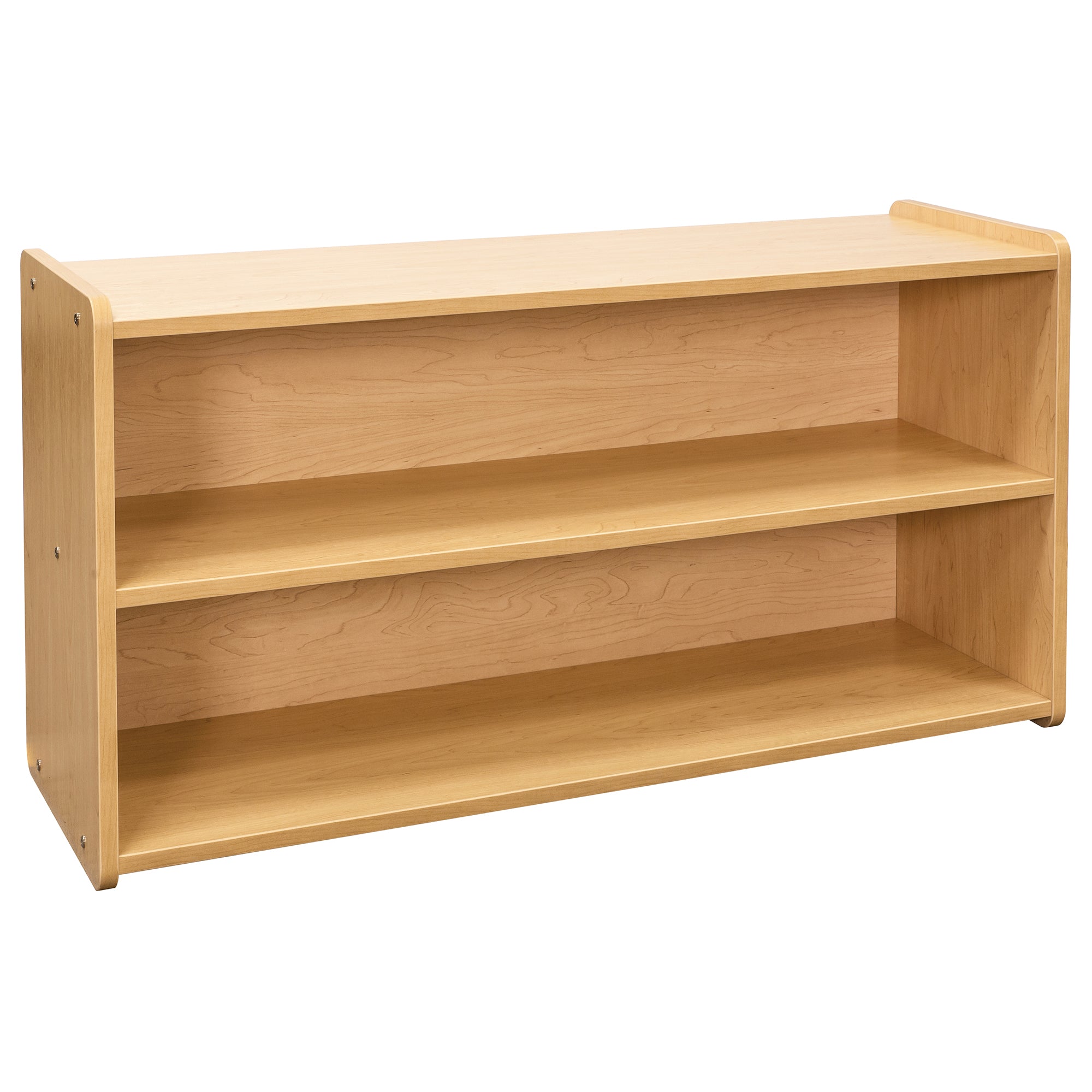 Toddler Storage Shelf - Large Toy Shelf - Maple Angled View - Tot Mate Toddler Storage Shelf - Large Toy Shelf - Maple Angled View - Tot Mate