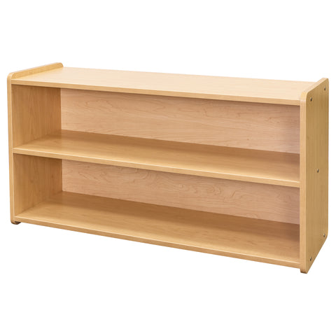 Toddler Storage Shelf - Large Toy Shelf - Maple Angled View - Tot Mate Toddler Storage Shelf - Large Toy Shelf - Maple Angled View - Tot Mate