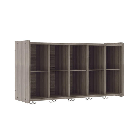 Wall Cubbies Storage 46" Wide - Shadow Elm - Tot Mate Daycare and Preschool Cubbies Wall Cubbies Storage 46" Wide - Shadow Elm - Tot Mate Daycare and Preschool Cubbies