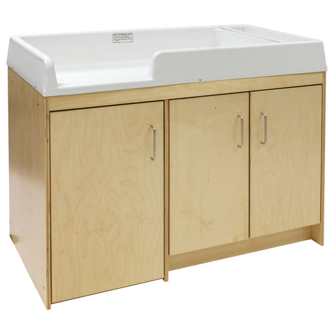 Birch Plywood Infant Changing Table with Three Wooden Lockable Doors Birch Plywood Infant Changing Table with Three Wooden Lockable Doors
