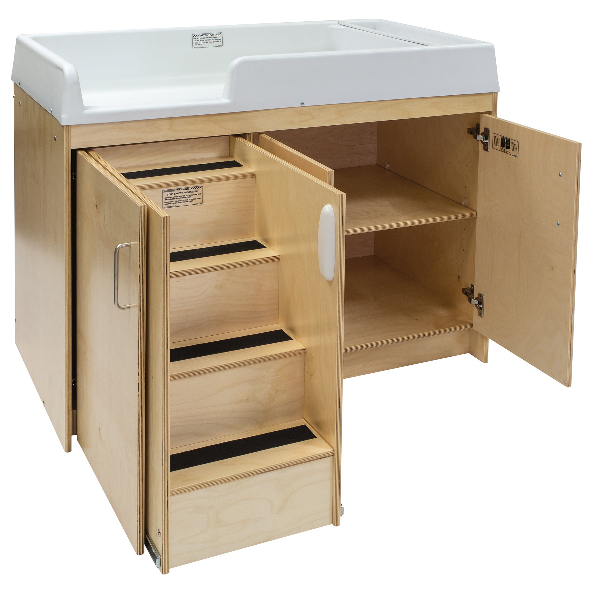 Birch Plywood Toddler Walkup Changing Table - Tot Mate Birch Plywood Toddler Walkup Changing Table - Tot Mate