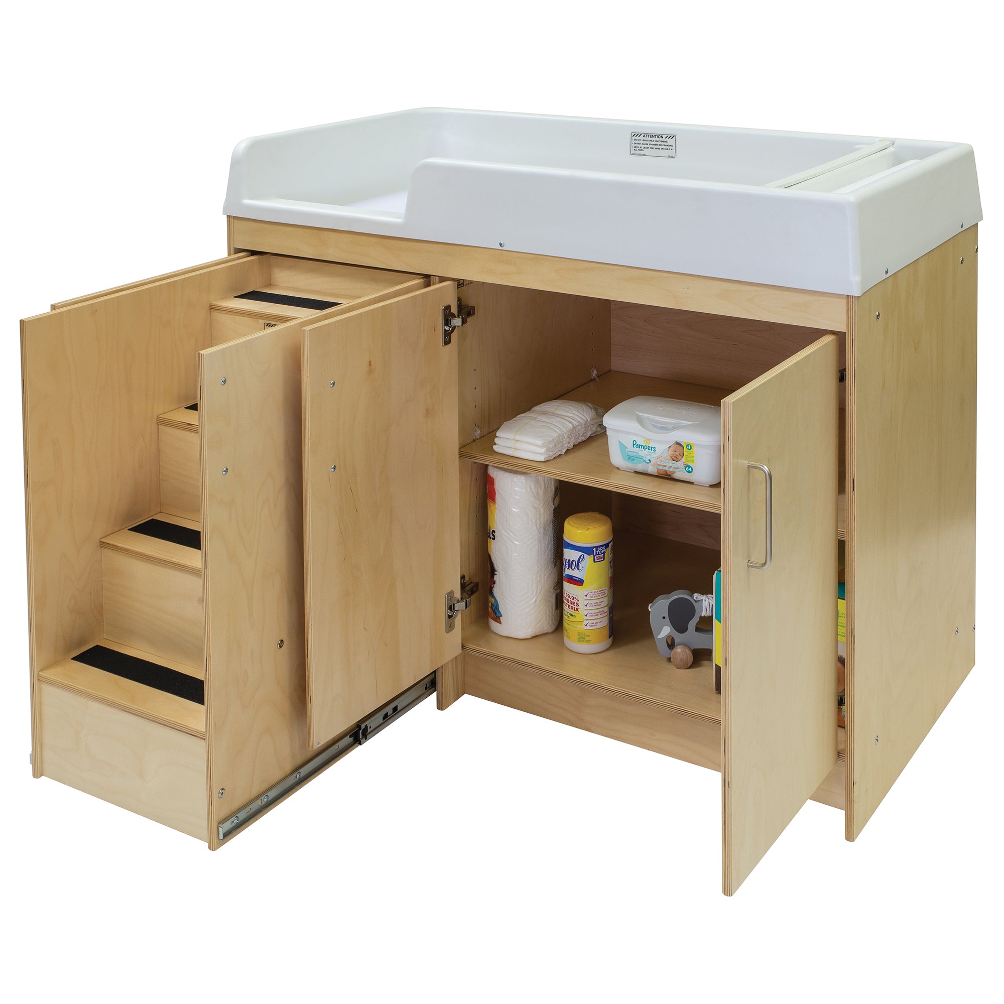 Birch Plywood Toddler Walkup Changing Table - Tot Mate Birch Plywood Toddler Walkup Changing Table - Tot Mate