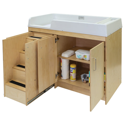 Birch Plywood Toddler Walkup Changing Table - Tot Mate Birch Plywood Toddler Walkup Changing Table - Tot Mate