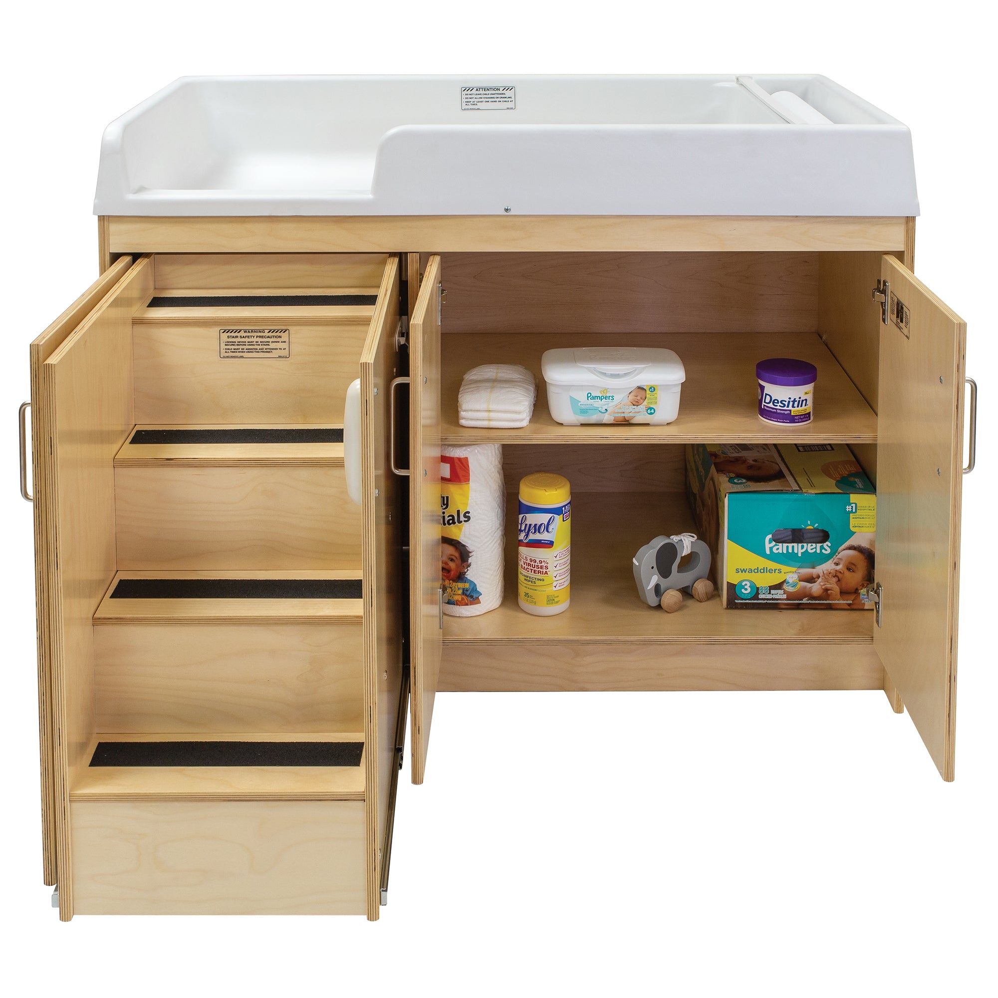 Birch Plywood Toddler Walkup Changing Table - Tot Mate Birch Plywood Toddler Walkup Changing Table - Tot Mate