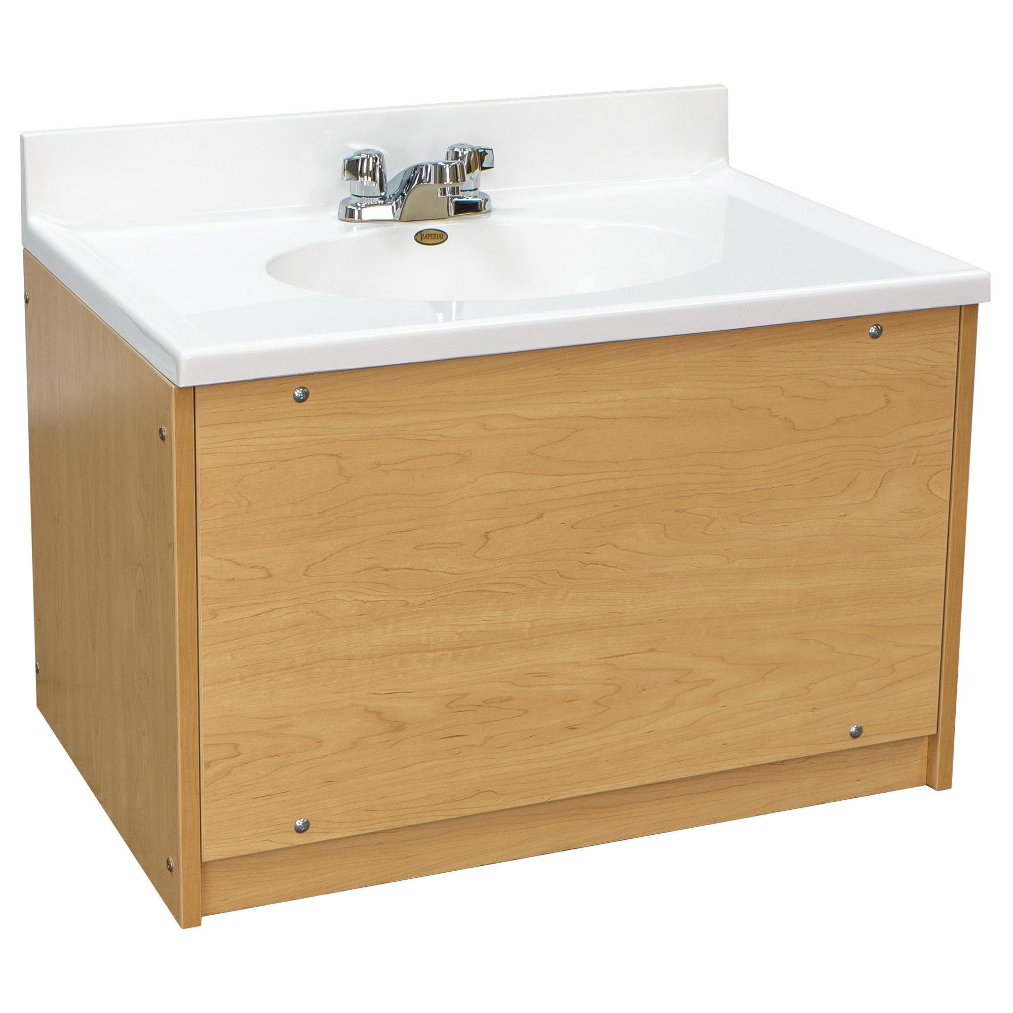 Single Floor Mount Kids Vanity with Sink 31" Wide - Maple - Tot Mate Single Floor Mount Kids Vanity with Sink 31" Wide - Maple - Tot Mate