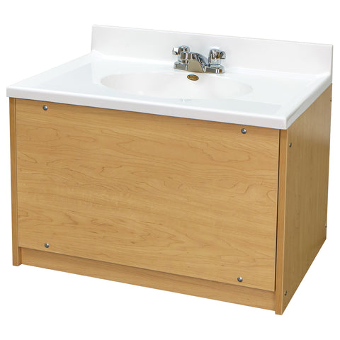 Single Floor Mount Kids Vanity with Sink 31" Wide - Maple - Tot Mate Single Floor Mount Kids Vanity with Sink 31" Wide - Maple - Tot Mate