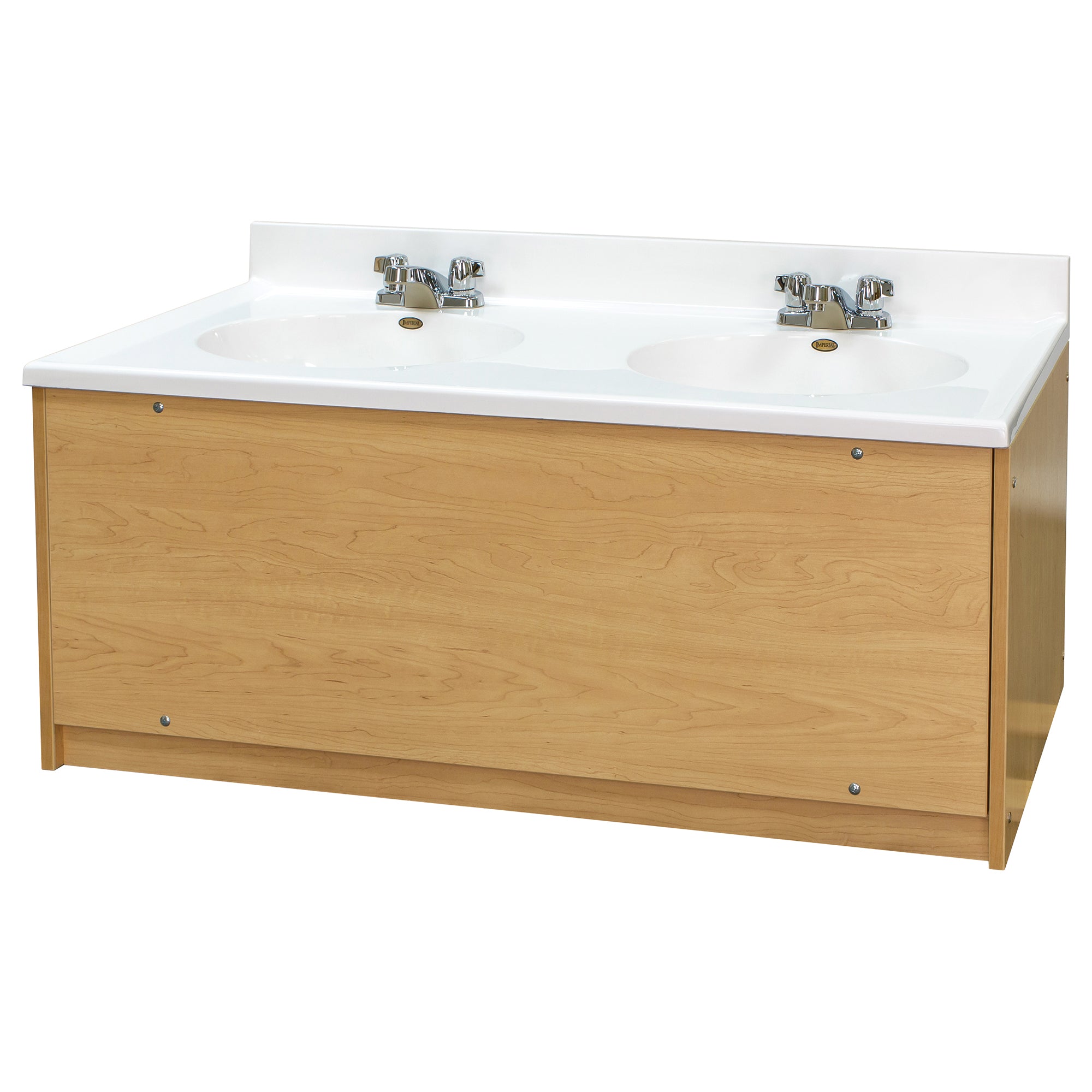 Kids Double Sink Vanity 49" Wide - Maple - Tot Mate Kids Double Sink Vanity 49" Wide - Maple - Tot Mate