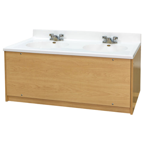 Kids Double Sink Vanity 49" Wide - Maple - Tot Mate Kids Double Sink Vanity 49" Wide - Maple - Tot Mate