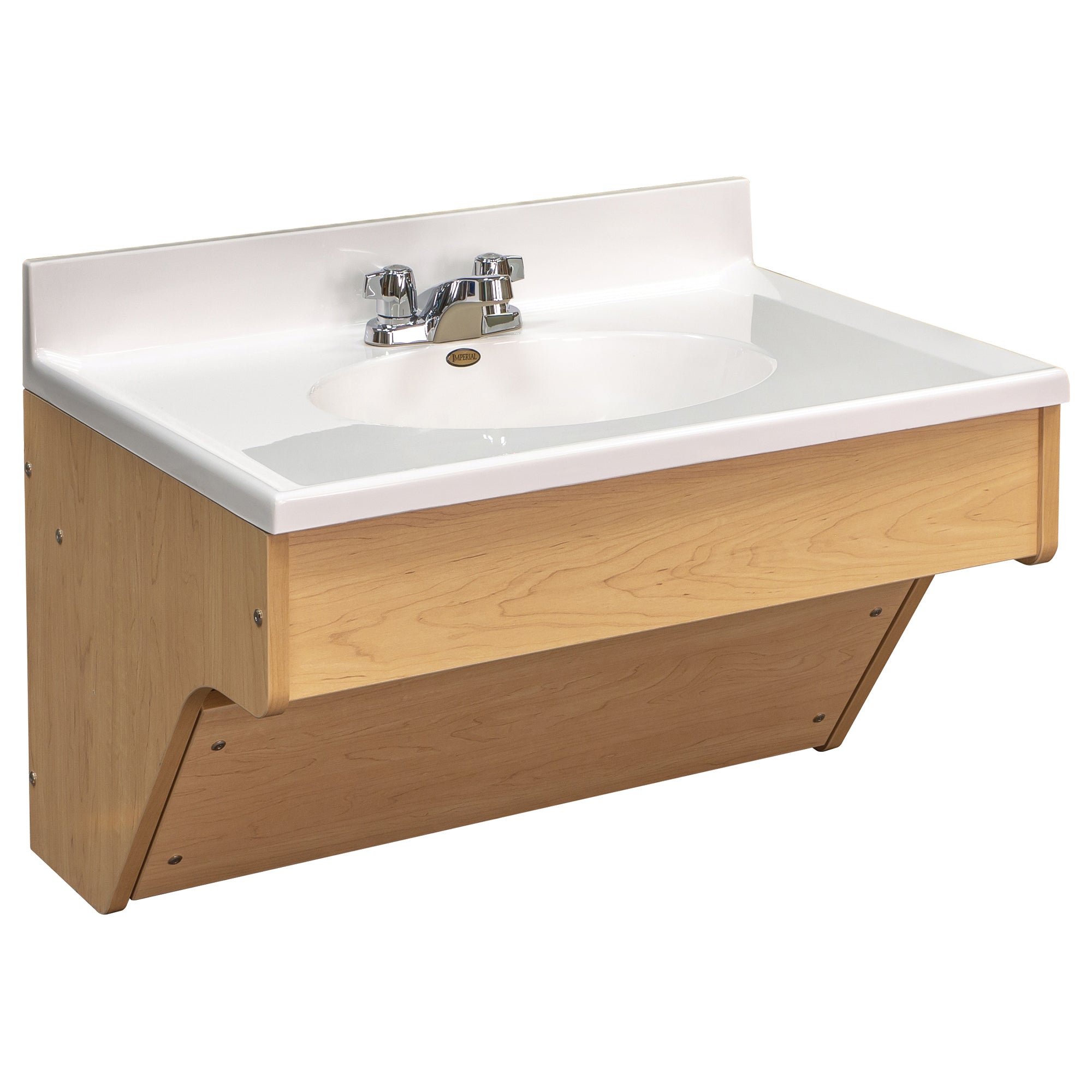 Kids' Wall Vanity Sink - 31" Wide - Maple - Daycare & Classroom Sinks - Tot Mate Kids' Wall Vanity Sink - 31" Wide - Maple - Daycare & Classroom Sinks - Tot Mate