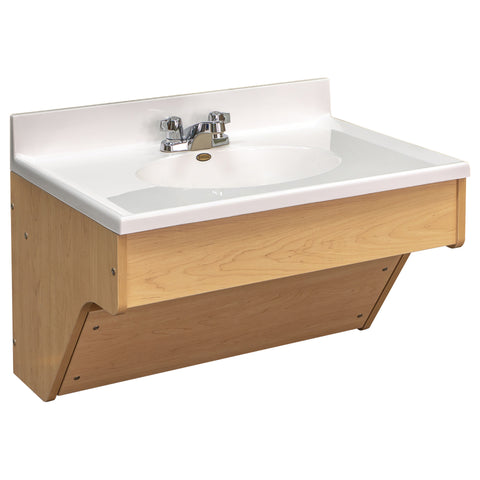 Kids' Wall Vanity Sink - 31" Wide - Maple - Daycare & Classroom Sinks - Tot Mate Kids' Wall Vanity Sink - 31" Wide - Maple - Daycare & Classroom Sinks - Tot Mate