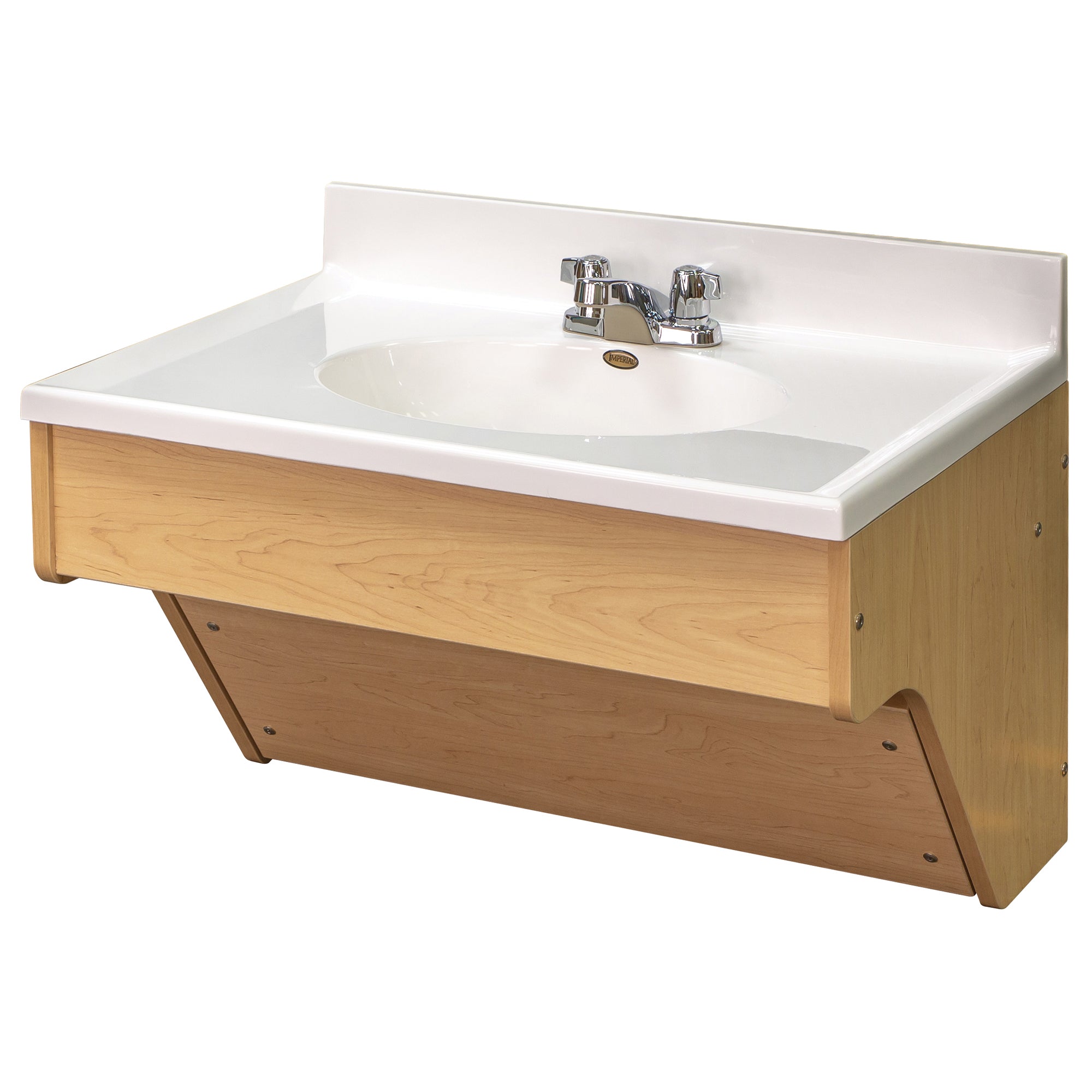Kids' Wall Vanity Sink - 31" Wide - Maple with Marble Top - Daycare & Classroom Sinks - Tot Mate Kids' Wall Vanity Sink - 31" Wide - Maple with Marble Top - Daycare & Classroom Sinks - Tot Mate