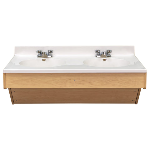 kids wall mounted double sink vanity -	Floating Double Vanity 49" Wide - Tot Mate kids wall mounted double sink vanity -	Floating Double Vanity 49" Wide - Tot Mate