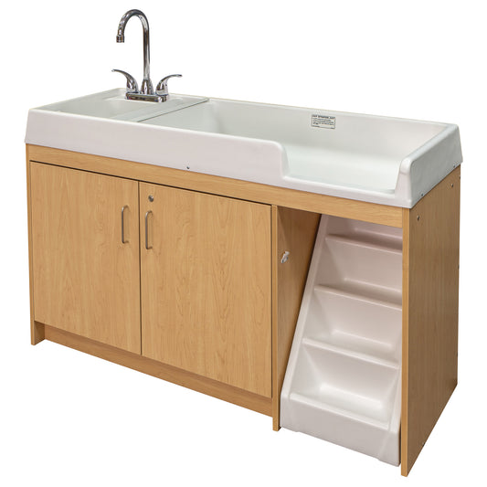 Toddler Walkup Changing Table with Sink 59-1/2" Wide - Tot Mate