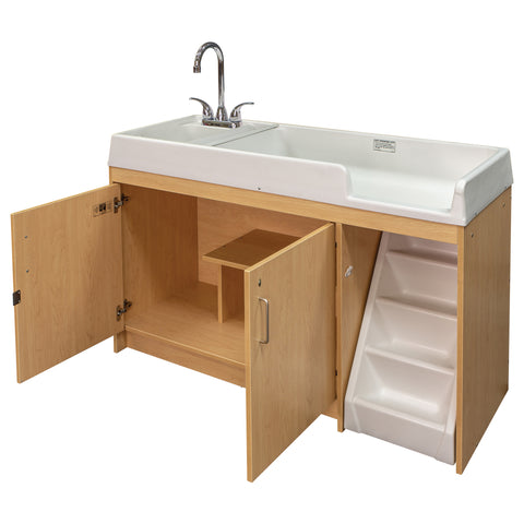 Toddler Walkup Changing Table with Sink 59-1/2" Wide - Tot Mate Toddler Walkup Changing Table with Sink 59-1/2" Wide - Tot Mate