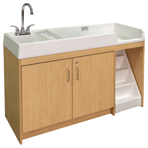 Toddler Walkup Changing Table with Sink 59-1/2" Wide