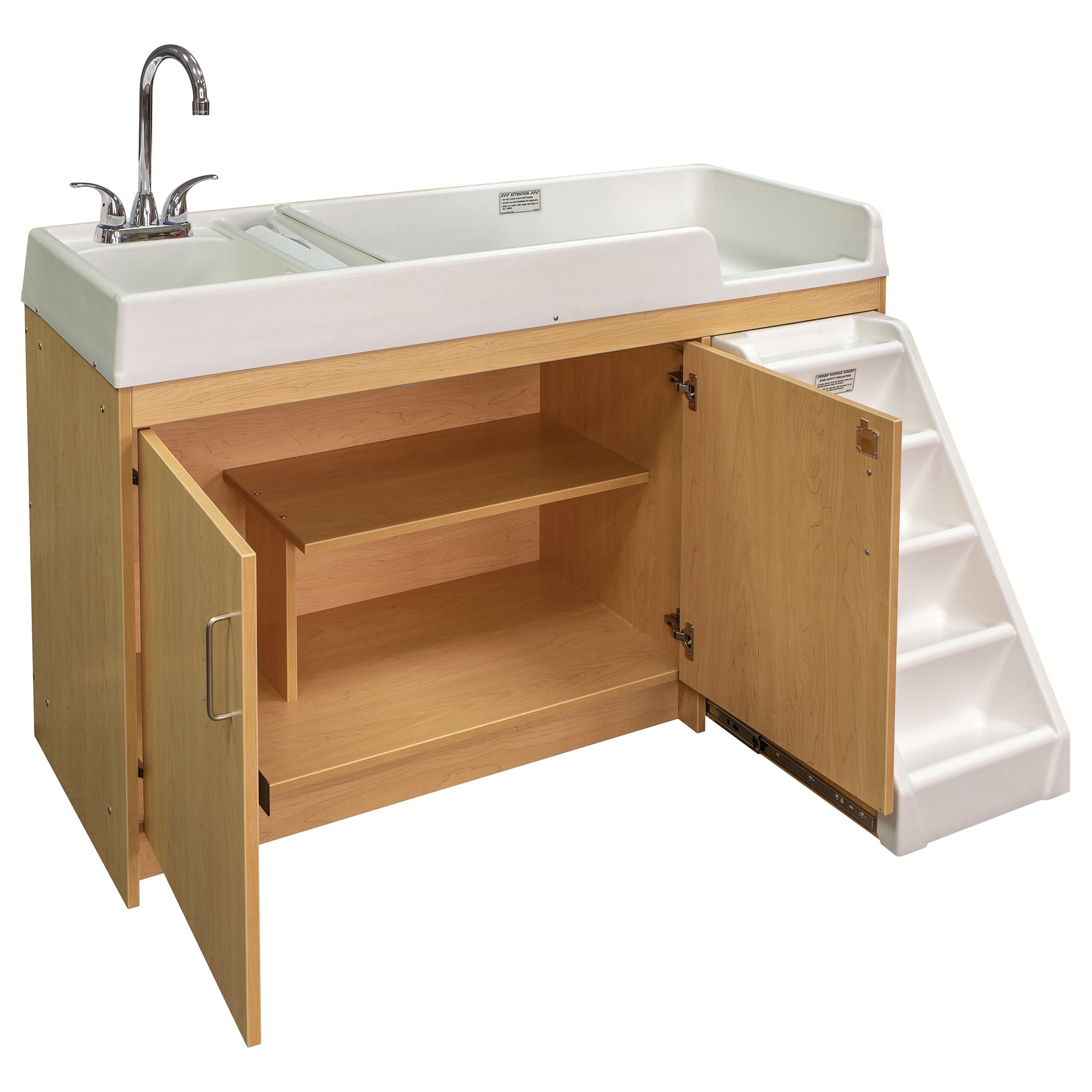 Toddler Walkup Changing Table with Sink 59-1/2" Wide - Tot Mate Toddler Walkup Changing Table with Sink 59-1/2" Wide - Tot Mate