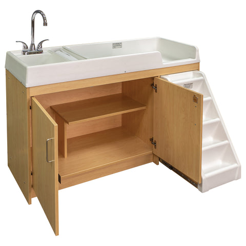 Toddler Walkup Changing Table with Sink 59-1/2" Wide - Tot Mate Toddler Walkup Changing Table with Sink 59-1/2" Wide - Tot Mate
