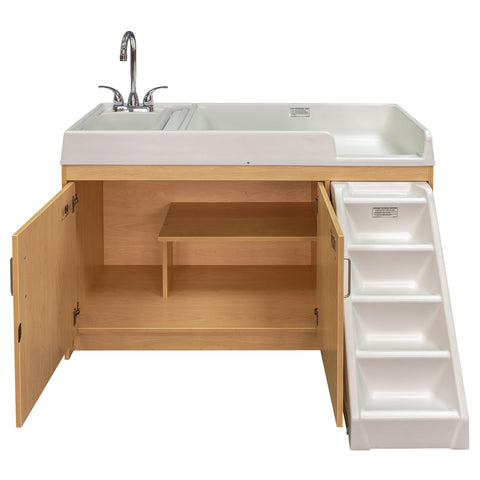Toddler Walkup Changing Table with Sink 59-1/2" Wide - Tot Mate Toddler Walkup Changing Table with Sink 59-1/2" Wide - Tot Mate